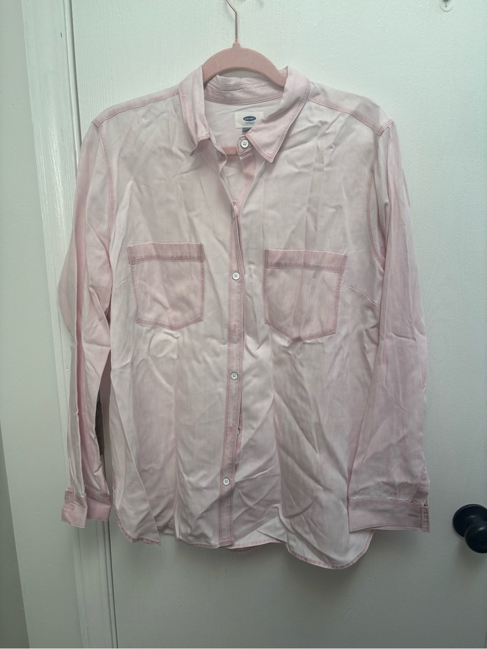 Women’s Pink Button-Down Shirt - Classic Long Sleeve